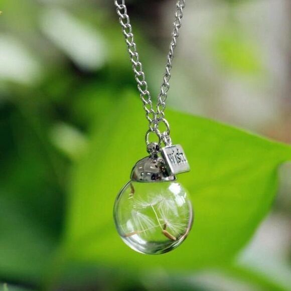 5/$25 Wish Bottle Real Dandelion Seeds Necklace - Picture 8 of 15